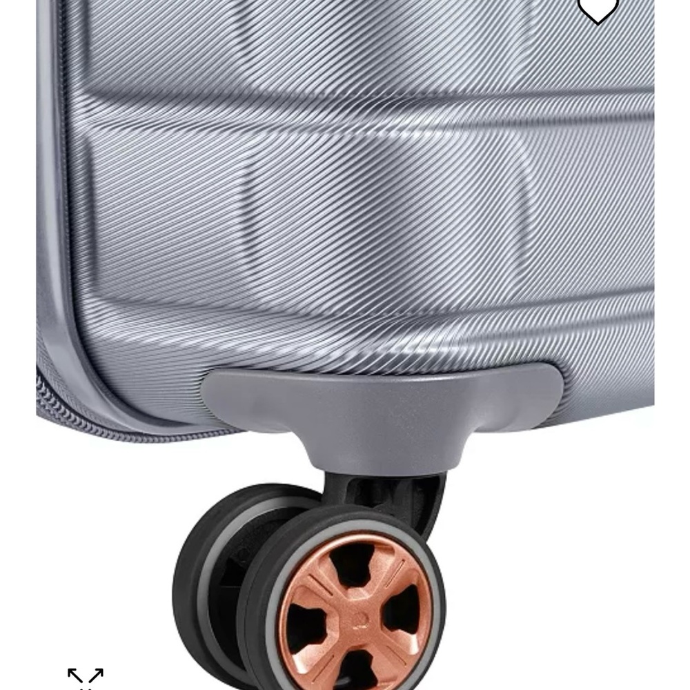 Stylish Silver Suitcase with Rose Gold Accents